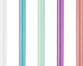 Puede incluir: Conjunto de cinco herramientas de arte de uñas de doble cara con mangos de diferentes colores: blanco, azul claro, verde claro, morado y coral.