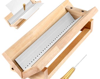 Bookbinding Punching Cradle with Aluminum Piercing Guide, with a Copper Awl, Signature Punching Tool Set for Bookbinding Kit, for Book