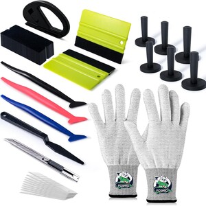 Vinylmagneten venstertintkit, 6-delige autowrapmagneten en vinylhandschoenen, viltwisser en vilttape, messet inpakpapier