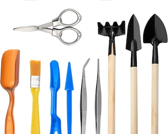 Set Di 3 Attrezzi Da Giardinaggio In Miniatura Per Casa Delle Bambole &ndash; Scala 1:12 &ndash; Pala E Forchetta