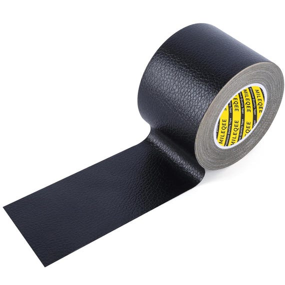 Self-Adhesive Leather Repair Patch, Black Leather Tape (2x197in)
