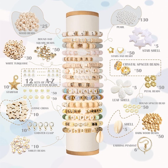 8000個 粘土ビーズ 2ボックス ブレスレット作成キット 24色 ポリマー粘土ビーズ ジュエリー作成用 DIY ブレスレット ネックレス イヤリング