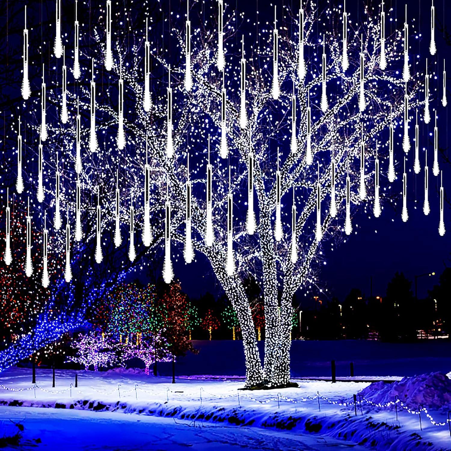 Luces navideñas para exteriores, 8 tubos de luces LED de lluvia de  meteoritos, luces en cascada de carámbanos de nieve para decoración de  árbol de Navidad, bodas y fiestas. - Etsy México, image size:1500x1500
