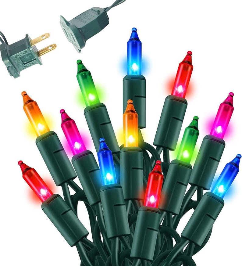 Multi-colored Christmas Mini String Lights, 20FT 100 Count Incandescent ...