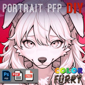 DIY-Printable-CANINE-coloring page-digital download-furry art base-anthropomorphic headshot-instant access-png/pdf/psd-