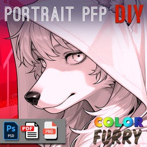 DIY-Printable-CANINE-coloring page-digital download-furry art base-anthropomorphic headshot-instant access-png/pdf/psd-
