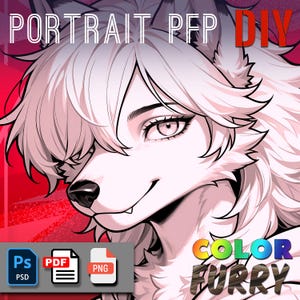 DIY-Printable-CANINE-coloring page-digital download-furry art base-anthropomorphic headshot-instant access-png/pdf/psd-