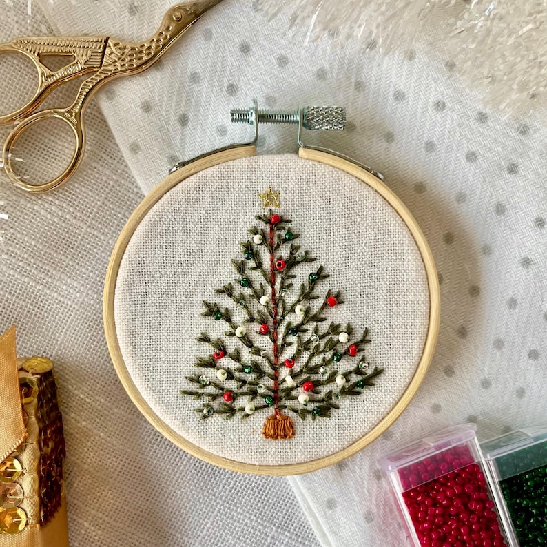 Christmas Tree Ornament Holiday Hand Embroidery Pattern PDF Download ...