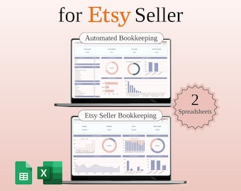 Foglio di calcolo per la contabilità dei venditori Etsy, contabilità automatizzata, modelli di Google Sheets e Microsoft Excel