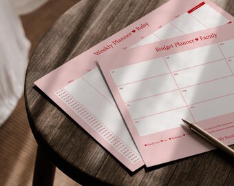 Planificador familiar | 6 planificadores en PDF para el día a día de mamá y familia | Hogar, bebé, presupuesto, alimentación y carga mental | Set completo para imprimir