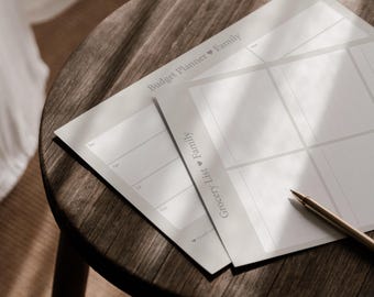 Lista de compras familiar | Lista de la compra en PDF | Planificar la compra | Lista de verificación imprimible para el hogar