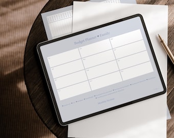 Planificador de presupuesto familiar | Libro del hogar en PDF | Control de finanzas para padres y familias | Planificador de presupuesto familiar digital para imprimir