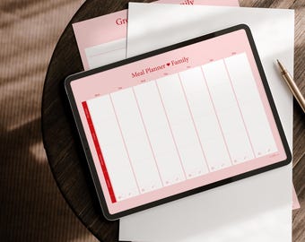 Planificador de comidas familiar | Planificador de comidas | PDF imprimible | Plan de comidas semanal para cocinar en familia