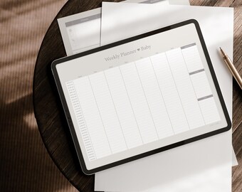 Planificador semanal para mamás | Cómo organizar la vida diaria con el bebé | Horarios de lactancia, sueño y rutinas del hogar | PDF imprimible