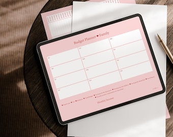 Planificador de presupuesto familiar | Libro del hogar en PDF | Control de finanzas para padres y familias | Planificador de presupuesto familiar digital para imprimir