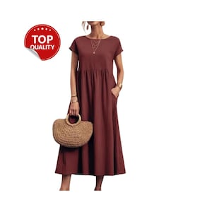 white christmas dresses Ritu Kumar Vintage Block Print Cotton Dress - Empire Line - Brown main image 1