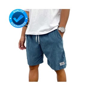 Men&#39;s Summer Casual Shorts: Solid Color Drawstring Beachwear with Elastic Waist