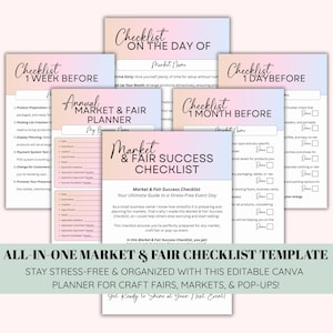 Craft Fair Vendor Planner: Market Prep Checklist (Canva Editable Digital Download
