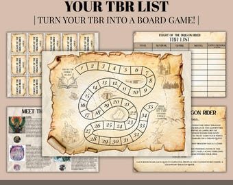 印刷可能なファンタジー読書ボードゲーム：ドラゴンライダー読書チャレンジ（PDFダウンロード）