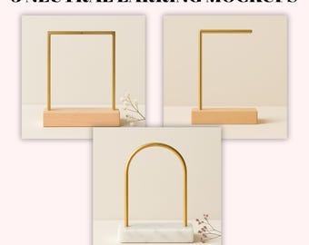 Makiety stojaków na kolczyki: minimalistyczny ekspozytor biżuterii (pliki cyfrowe JPG + PNG)