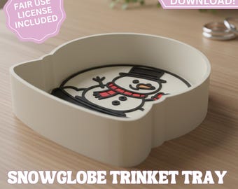 Sneeuwpop Trinket Dish 3D-afdrukbestand | Wintertray STL (digitale download)
