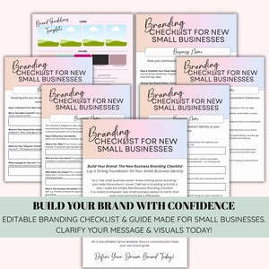 Branding Checklist & Brand Style Guide Template for Small Business | Canva Workbook for Visual Identity and Brand Guidelines