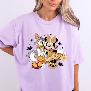 Vintage Minnie Daisy Halloween Comfort Colors Shirt, Disney Halloween Shirt, WDW Disneyland Halloween Girls Trip 2025, Besties Halloween Tee