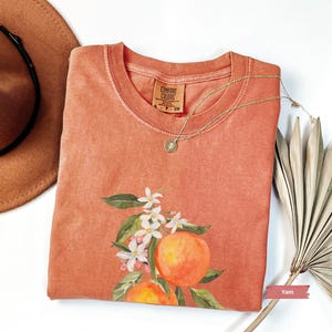 Vintage Orange Shirt, Comfort Colors Fruit Shirt, Pastel Drawing Oranges Tee, Foodie Graphic Shirt, Aesthetic Fruit Shirt