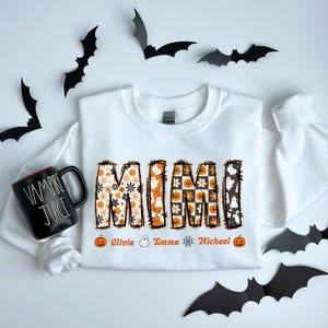 Personalized Halloween Mimi Sweatshirt,Spooky Mimi Shirt,Gift for Mimi ,Spooky Mimi Sweatshirt, Halloween Shirt,Custom Name Halloween