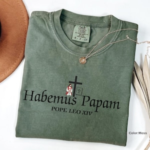 Comfort Colors® Shirt , New Pope, Habemus Papam, Catholic Apparel, Christian Shirt, Leo XIV Vatican City Catholic Church, USA Pope Christian