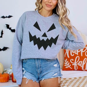 Halloween Pumpkin Unisex Sweatshirts, Pumpkin Face Sweatshirt, Jack O&#39; Lantern Sweatshirt, Halloween sweatshirt, Scary Face Sweatshirt
