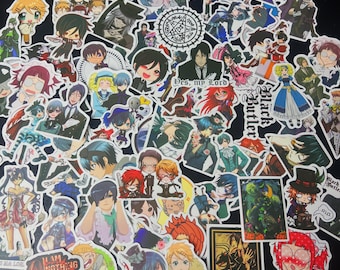 Black Butler anime stickers, 1-100 assorted anime stickers, cute waterproof anime vinyl stickers for water bottle, laptop, notebook, anime