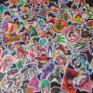 Autocollants anime, 1-100 7 autocollants anime dragon ball, mignons autocollants imperméables en vinyle anime pour bouteille d'eau, ordinateur portable, bloc-notes, cadeau