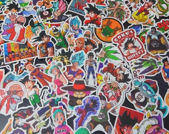 Anime stickers, 1-100 assorted 7 dragon  ball anime stickers, cute waterproof anime vinyl stickers for water bottle, laptop, notebook, gift