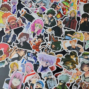 Anime stickers, 1-100 Personalized themed popular anime stickers, cute waterproof anime vinyl stickers for waterbottle, laptop, notebook