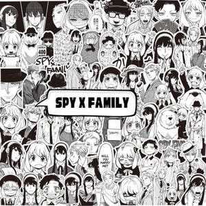 Adesivos de anime e mangá Spy x Family, 75 adesivos de mangá Spy Family, adesivo de vinil de anime à prova d'água para garrafa de água, laptop, caderno, presente