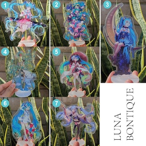 Hatsune Miku Acrylic Stands, Miku anime double sided clear acrylic stand, Anime figurine for desk standee, anime collectible, anime gift