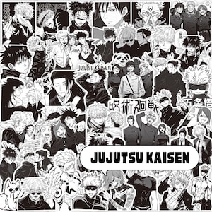 Adesivos de anime e mangá, 50 adesivos de mangá de luta de feitiçaria variados, adesivo de vinil de anime à prova d'água para garrafa de água, laptop, caderno, presente