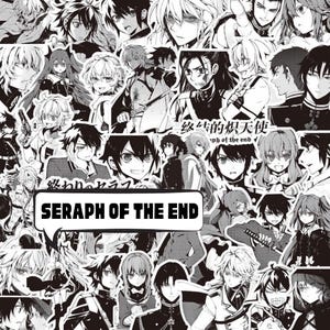 Adesivos de mangá de anime Seraph of the End, 75 adesivos de mangá Seraph, adesivo de vinil de anime à prova d'água para garrafa de água, laptop, caderno, presente
