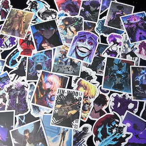 POPULAR anime stickers, 1-50 assorted SOLO LVL anime stickers, cute waterproof anime vinyl stickers for water bottle, laptop, notebook