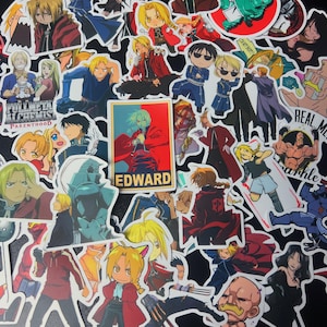 Fullmetal A. Anime-stickers, 1-50 geassorteerde animestickers, schattige waterdichte anime-vinylstickers voor waterfles, laptop, notebook