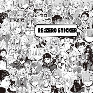 Adesivos de mangá Re:Zero Anime, 75 adesivos de mangá gêmeos de anime sortidos, adesivo de vinil de anime à prova d'água para garrafa de água, laptop, caderno, presente