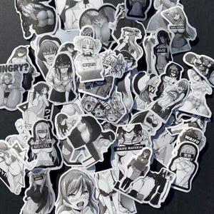 Adesivi anime Waifu, 1-50 adesivi manga assortiti, simpatici adesivi in vinile anime impermeabili per bottiglie d'acqua, laptop, notebook
