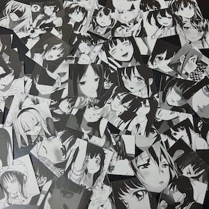 Female Anime Manga Stickers, 1-50 female manga anime stickers, cute waterproof anime vinyl stickers for water bottle, laptop, notebook