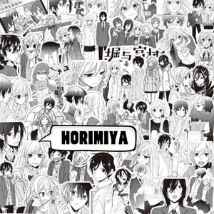 Adesivos de anime e mangá Horimiya, 75 adesivos de mangá sortidos, adesivos de vinil de anime à prova d'água para garrafa de água, laptop, caderno, presente