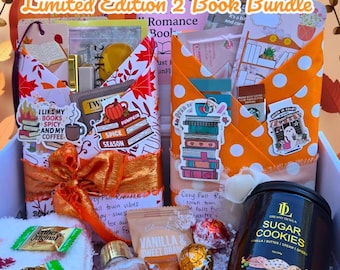Cozy Fall Romance Blind Date with a Book Box –  Gift Set with 2 Surprise Books, Luxury Autumn Candle & Self-Care Bundle for Book Lovers