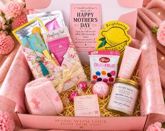 Happy Mother’s Day Gift Box with a Book | Luxury Girls Night In Bundle for Mom | Self Care Book Box | Ready to Gift Book Lover Box