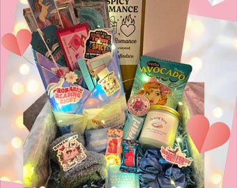 Spicy Smut Romance Blind Date with a Book Box – Luxury Valentine’s Gift Set with optional Bookish Candle & Special Edition