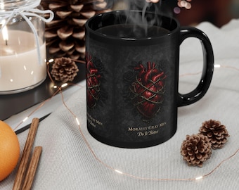 Dark Romance Black Coffee Cup: Morally Gray Men Do It Better Anatomical Heart with Thorns Mug Gift for BookTok Reader & Book Lover