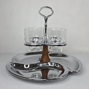 Vintage Hellerware Chrome Two-Tier Tidbit Tray Condiment Server | 1960s–1970s